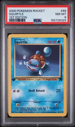 Pokemon Squirtle PSA 8 68/82 Team Rocket 1st Edition English - Image 1