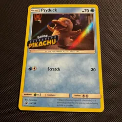 2019 Pokemon Promo Psyduck Holo Detective Pikachu Stamp #SM199 - Image 1