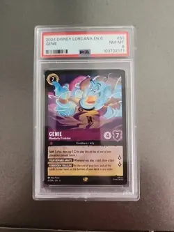 2024 DISNEY LORCANA EN 6-AZURITE SEA #61 GENIE - WONDERFUL TRICKSTER PSA 8 - Image 2