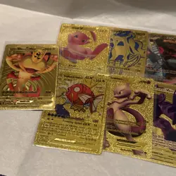 21x Gold Pokemon Card Fan Art Rainbow GX Cards - Mewtwo Mew Flareon Umbreon - Image 3