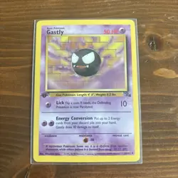 Gastly 1st Edition Fossil Set TCG Pokemon Card 33/62 1999 Vintage NM - Image 1