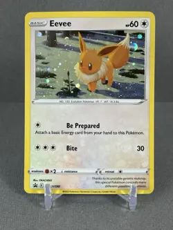 EEVEE Black Star Promo SWSH190 Pokemon Card Fart Orb Bubble - Image 1