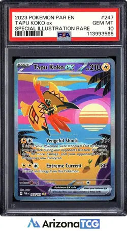Pokemon 2023 Tapu Koko ex 247/182 SIR Paradox Rift GEM MINT PSA 10 - Image 1