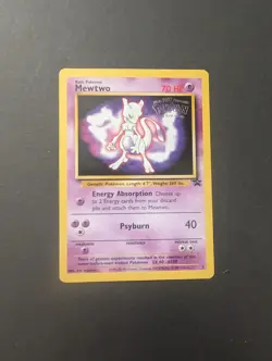 Pokemon TCG Mewtwo Black Star Promos Kids WB Presents 1st Movie Stamp - Image 1