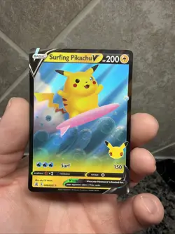 Surfing Pikachu V - 008/025 - Ultra Rare NM, English Pokemon Celebrations - Image 1