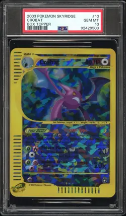 PSA10 GEM MINT Crobat Pokemon Skyridge Box Topper 10/12 - Image 1