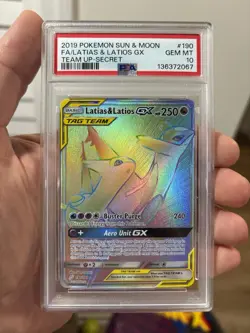 Pokemon Sun & Moon Full Art Latias & Latios GX Team Up Secret Rare #190 PSA 10 - Image 3