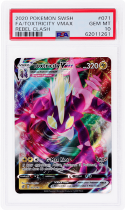 2020 Pokemon Sword and Shield Rebel Clash Toxtricity Vmax #71 PSA 10 - Image 1