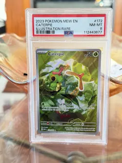 Pokemon TCG Caterpie Illustration Rare 172/165 Scarlet & Violet 151 PSA 8 - Image 1