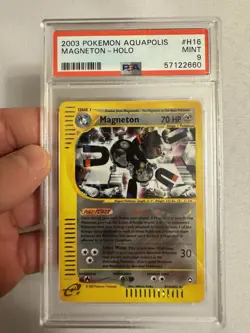 2003 Pokemon - Magneton Holo Rare E Reader Aquapolis H16/H32 - PSA 9 Mint! WOTC - Image 1