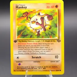 Mankey 55/64 1st Edition Common Jungle Pokemon TCG LP-NM - Image 1
