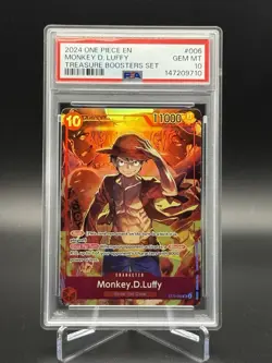 One Piece Monkey D. Luffy ST10-006 Treasure Booster Set Promo PSA 10 - Image 1