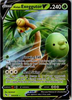 Alolan Exeggutor V 005/078 2022 Pokemon GO Set Pokemon Card TCG Ultra Rare - Nm - Image 1
