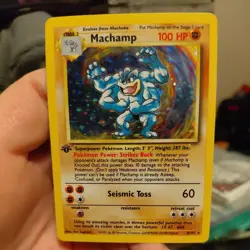 Pokemon TCG Machamp 8/102 Base Set 1st Edition Holo Rare 1999 M01 Deck exclusive - Image 1