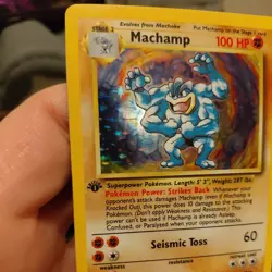 Pokemon TCG Machamp 8/102 Base Set 1st Edition Holo Rare 1999 M01 Deck exclusive - Image 2