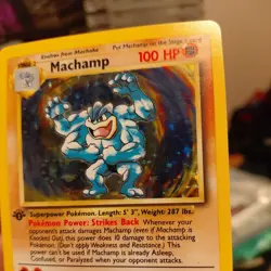 Pokemon TCG Machamp 8/102 Base Set 1st Edition Holo Rare 1999 M01 Deck exclusive - Image 3