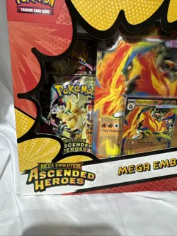 Pokemon Mega EMBOAR EX Box Mega Evolution Ascended Heroes TCG Factory Sealed - Image 2