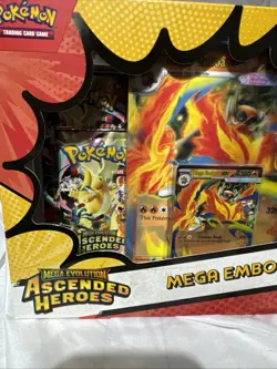 Pokemon Mega EMBOAR EX Box Mega Evolution Ascended Heroes TCG Factory Sealed - Image 3
