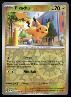 Pikachu 062/193 Common Paldea Evolved Pokemon Reverse Holo Near Mint - Image 1