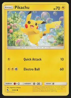 PIKACHU 19/68 COMMON HIDDEN FATES POKEMON NM/M - Image 1