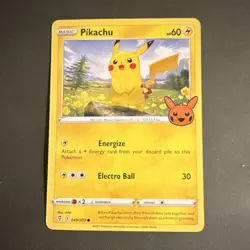 Nintendo Pokemon TCG Pikachu 049/203 Evolving Skies Common Reverse Holo HP60 EN - Image 1