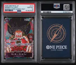 PSA 10 MONKEY D. LUFFY 073 2025 ONE PIECE JAP PROMOS | BANDAI CARD GAMES FEST - Image 3