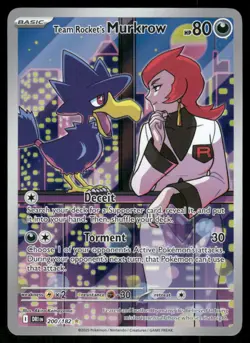 Pokemon Cards Team Rocket's Murkrow 200/182 Destined Rivals Illustration Rare NM - Image 1