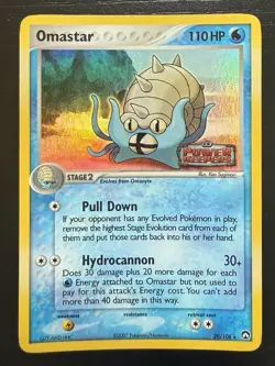 Pokemon Card Omastar 20/108 Reverse Holo Rare Stamped EX Power Keepers NM - Image 1