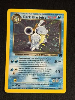 Dark Blastoise 3/82 Team Rocket Holo Rare Unlimited English 2000 LP+ EDGE SWIRL - Image 1