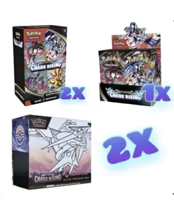 Chaos Rising (2) Pokemon Center ETB, (1) Booster Box, (2) Booster Bundle PRESALE - Image 1
