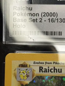 CGC 10 Raichu 16/130 - 🌊 Holo Base Set 2 Pokemon TCG 🖤 - GEM MINT - Image 3