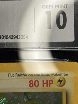 CGC 10 Raichu 16/130 - 🌊 Holo Base Set 2 Pokemon TCG 🖤 - GEM MINT - Image 4