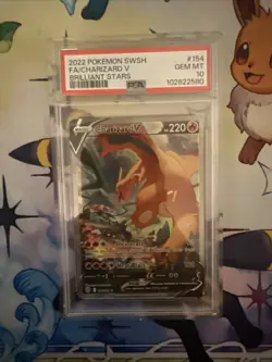 Pokemon 2022 Charizard V 154/172 Alt Art Brilliant Stars GEM MINT PSA 10 - Image 1
