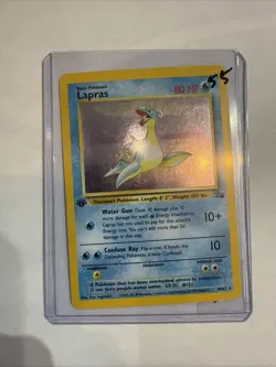 Pokemon 1999 Lapras First Edition Fossil Holo Rare 10/62 - Image 1