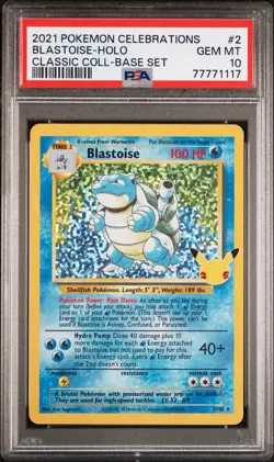 PSA10 2021 Pokemon Celebrations BLASTOISE - Holo Classic Collection - Image 2