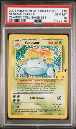 PSA10 2021 Pokemon Celebrations VENUSAUR - Holo Classic Collection - Image 2