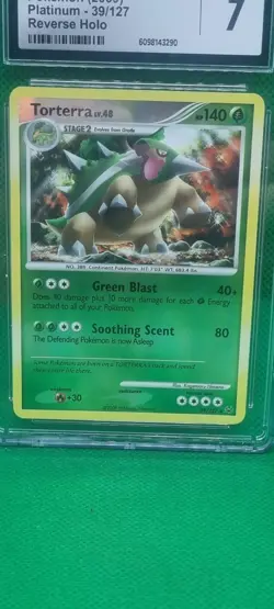 CGC 7 2009 Pokemon TCG Platinum, #39/127 Torterra, Reverse Holo Rare Near Mint - Image 2