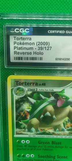 CGC 7 2009 Pokemon TCG Platinum, #39/127 Torterra, Reverse Holo Rare Near Mint - Image 3