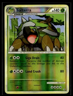 Torterra 10/95 HGSS Unleashed Reverse Holo Rare Holo Pokemon - Image 1