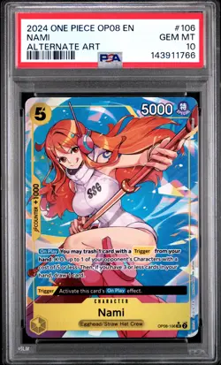 2024 ONE PIECE OP08-TWO LEGENDS #106 NAMI ALT ART PSA 10 - Image 1