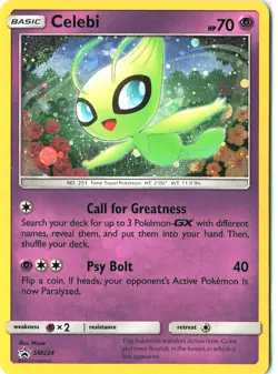 SM Promos SM224 Celebi Trading Card Holo 2016 Pokemon TCG Very Good Condition - Image 1