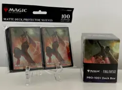 Box & Sleeves! 100 Mtg Cloud Limit Break Final Fantasy Commander Ultrapro sleeve - Image 1
