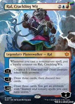 Ral, Crackling Wit (Borderless) [BLB - 341] - LP [Foil] TCG MTG - Image 1