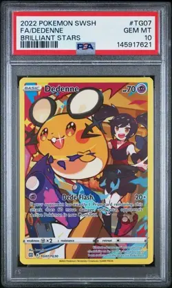2022 POKEMON SWORD & SHIELD BRILLIANT STARS #TG07 DEDENNE BRILLIANT STARS PSA 10 - Image 1