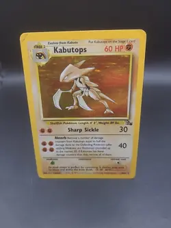 Pokemon TCG Kabutops Holo Rare Card Unlimited, Fossil, 9/62 - HP - Image 1