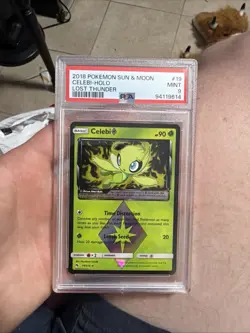Pokemon Celebi Prism Star 19/214 Sm-Lost Thunder Holo Prism Rare PSA 9 2018 - Image 1