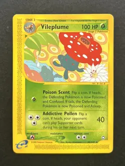 Pokemon TCG Vileplume Aquapolis 43/147 Regular Rare LP - Image 1