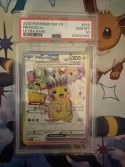 Pokemon Pikachu TCG Surging Sparks EX 219/191 Full Art Ultra Rare PSA 10 - Image 1
