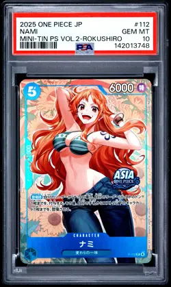 Nami PSA10 2025 One Piece Japanese Mini-Tin Vol.2-Rokushiro #112 - Image 1