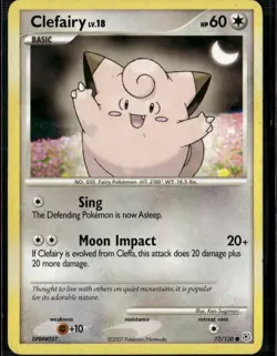 Clefairy Common Diamond and Pearl 77/130 Colorless Pokemon Card - Image 1